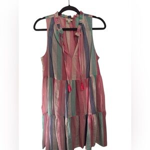 J crew size M coverup Sleeveless Dress with Ruffle Collar